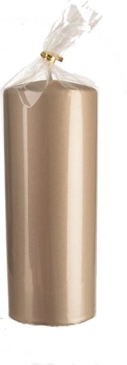 Bougie cylindrique champagne mate 7 × 14 cm