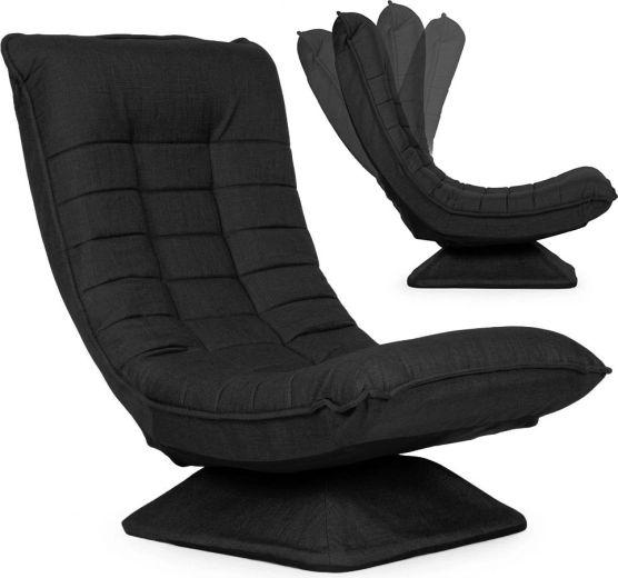 Fauteuil lounge pivotant avec réglage, noir, ModernHome