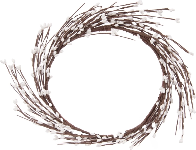 Couronne florale blanc/marron 38 cm