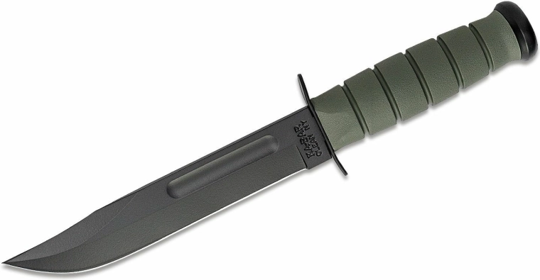 KA-BAR Full Size Foliage Green couteau tactique 18 cm avec étui en plastique