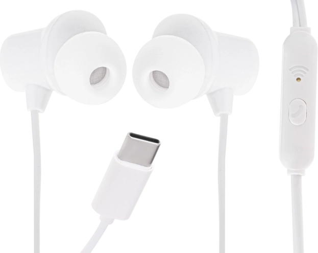 Écouteurs L-Brno avec microphone USB-C blancs