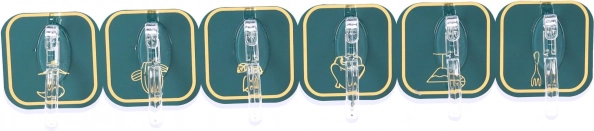 Crochets autocollants, lot de 6 - vert foncé