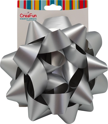 Nœud cadeau argenté 20 cm