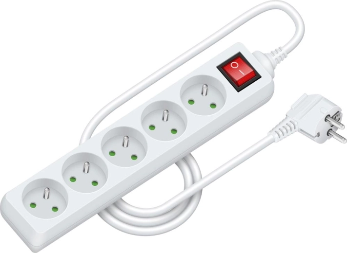 Rallonge électrique avec interrupteur RETLUX, 1,5 m, 5 prises