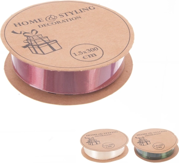 Ruban de Noël en polyester 15 mm / 3 m – 3 variantes (assorties)