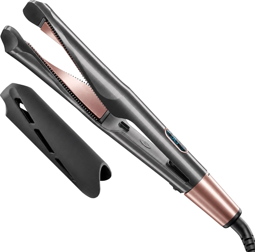 Lisseur à cheveux 2-en-1 avec réglage de la température et écran LED - 1 pièce