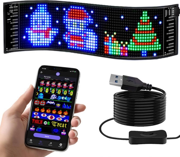 Panneau LED RGB programmable pour voiture, sur la lunette arrière