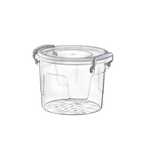 Boîte ronde en plastique pour aliments 1,1 l avec couvercle à clips
