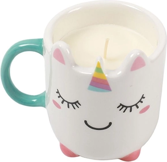 Bougie en soja dans une tasse Licorne