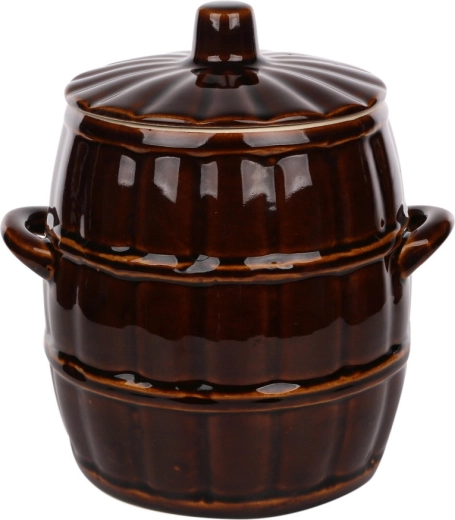 Tonnelet en grès moyen 5 l avec couvercle