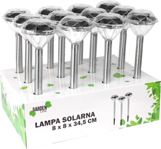Lampe solaire de jardin Diamond 8 × 8 × 34,5 cm