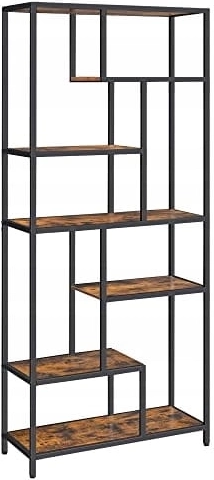 Bibliothèque moderne à 6 étagères au style loft rustique