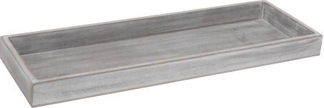 Plateau décoratif en bois 40 × 14 × 3 cm, gris