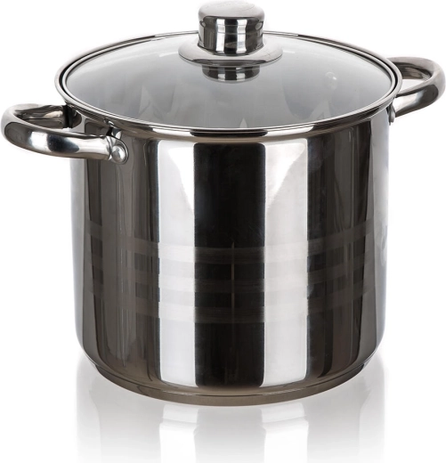 Casserole en acier inoxydable avec couvercle en verre 20 cm, 5,6 l LIVING