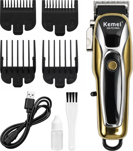 Tondeuse rechargeable Kemei pour cheveux et barbe avec LCD