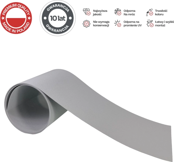 Brise-vue de clôture PROTECTO compact 6 × 2,55 m, 19 cm, gris (RAL 7040) + 12 clips