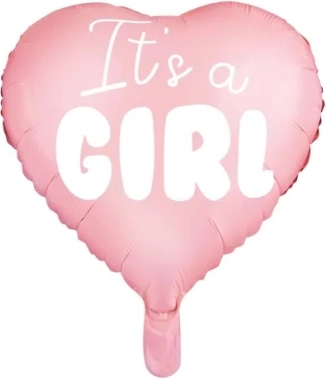 Ballon en aluminium It's a Girl cœur rose 45 cm