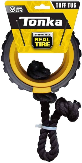 Tonka méga jouet à tirer en caoutchouc avec corde pour chiens 38 cm