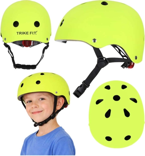 Casque de vélo enfant Trike Fix avec LED, réglable, taille S 48–54 cm, vert clair