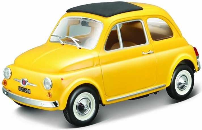 Modèle réduit en métal Fiat 500 F (1965) 1:24 jaune