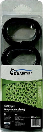 Crochets pour rideau de bain, noirs, 12 pcs