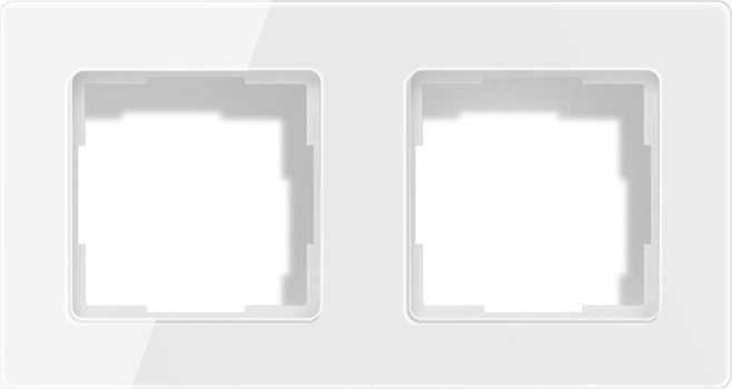 Cadre en verre Avatto pour 2 modules TS20 blanc