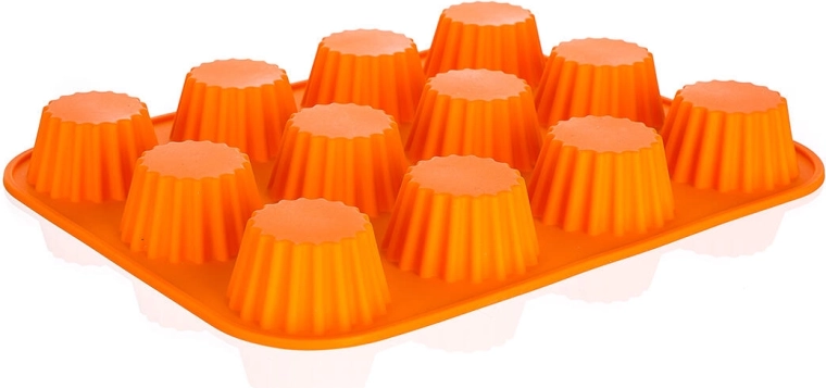 Moule à muffins en silicone 12 pièces orange 32 × 24 cm