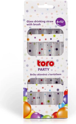 Pailles en verre avec brosse Toro 4+1