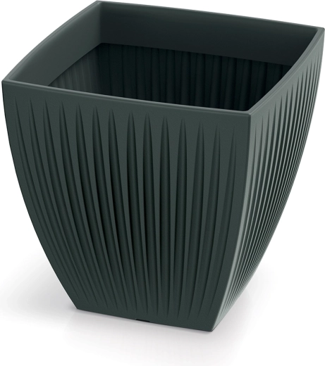 Jardinière carrée en plastique Latia Square 30 cm anthracite