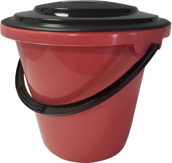 Seau en plastique avec couvercle et jauge 16 l – assortiment de couleurs