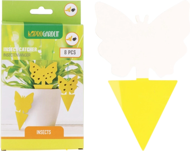 Plaque adhésive pour insectes, motifs assortis, jaune (8 pcs)