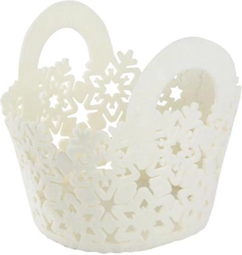 Panier de Noël en feutre Toro, blanc, 15 cm