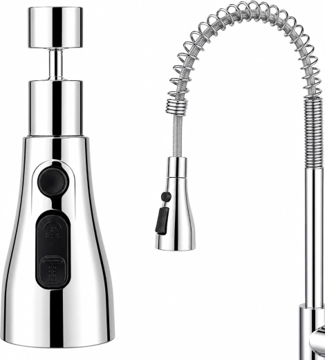 Perlátor pour robinet de cuisine Renew Force 720° avec 3 modes et bouton stop, filetage M22/M24 - 1 pièce