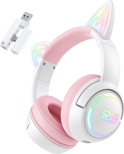 Casque gaming ONIKUMA avec oreilles de chat GT838 – rose