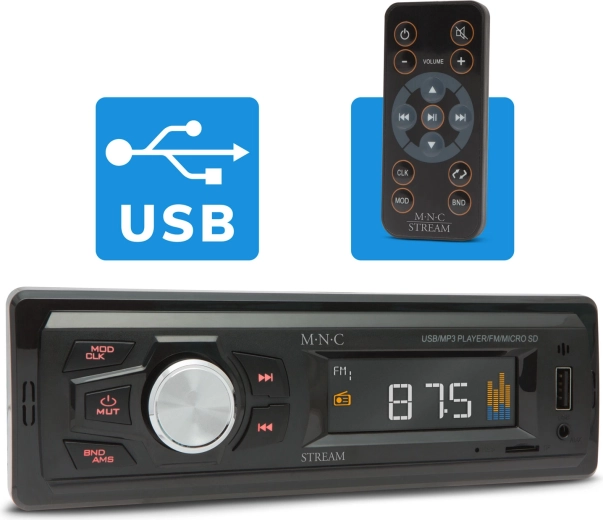 Autoradio M.N.C Stream avec USB, AUX et microSD