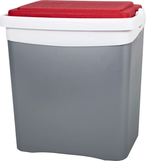 Glacière de voyage 25 l KAMAI TROPIC, grise avec couvercle rouge et poignée blanche