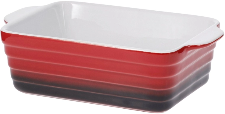 Plat à gratin/plat de cuisson en verre résistant à la chaleur 31 × 19 cm rouge - 1 pièce