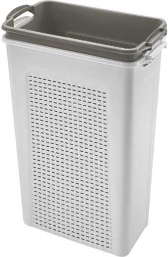 Panier à linge en plastique – lot de 2 × 45 l, 44 × 26 × 58 cm