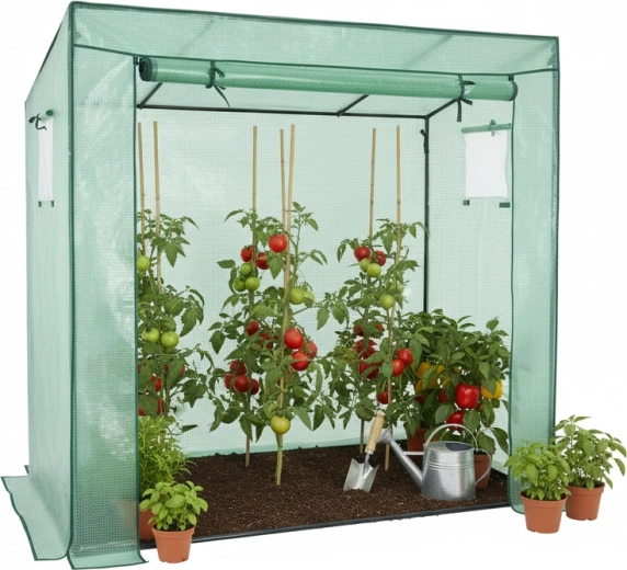 Serre tunnel verte pour tomates 200 × 77 × 168/146 cm