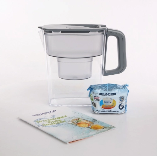 Carafe filtrante compacte pour eau 2,4 l, grise avec cartouche filtrante B100-25