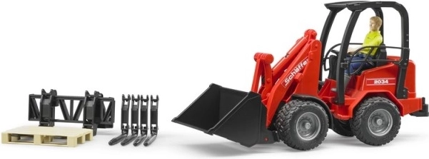 Chargeur rouge Bruder Schäffer 2034 avec figurine et accessoires