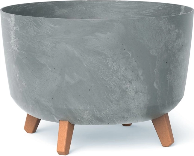 Cache-pot effet béton sur pieds 33,9 cm – gris