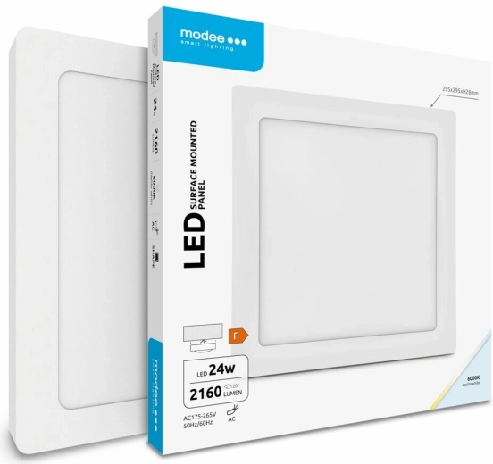 Modee panneau de plafond LED carré 24 W blanc froid 2160 lm