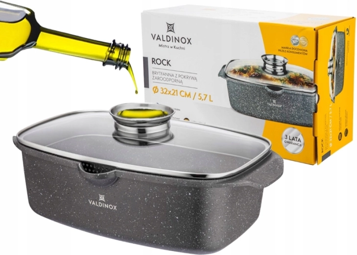 Braisière Valdinox ROCK 32 × 21 cm avec couvercle 5,7 l
