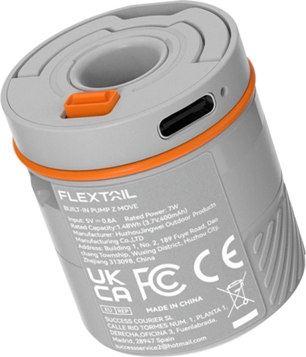 Capsule Flextail AVS pour gonflage et dégonflage de matelas de sol grise