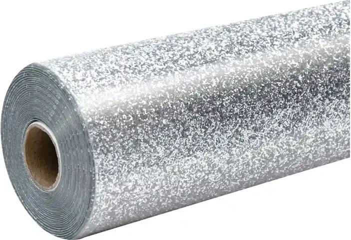 HTVRONT film thermocollant pailleté 30,5 × 90 cm argenté