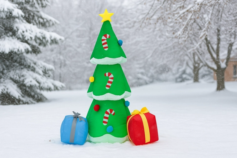 Sapin de Noël gonflable avec éclairage LED 180 cm