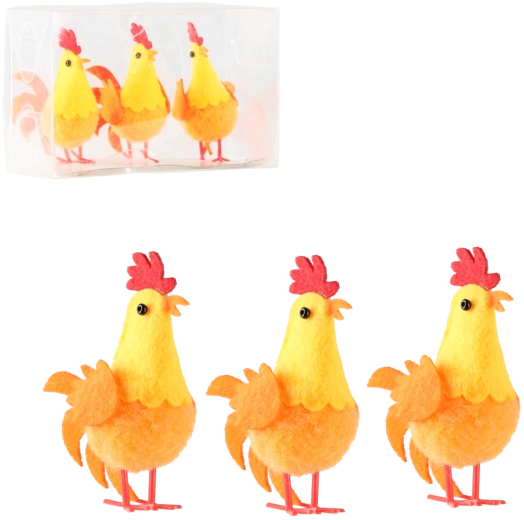 Set de poussins de Pâques orange – décoration d’intérieur (3 pcs)