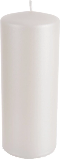 Bougie cylindrique blanche mate 7 × 18 cm