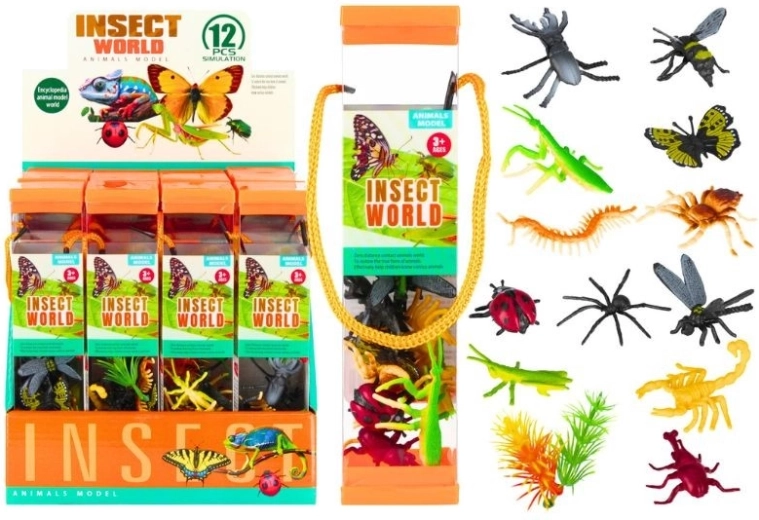 Ensemble de figurines d’insectes dans un tube transparent
